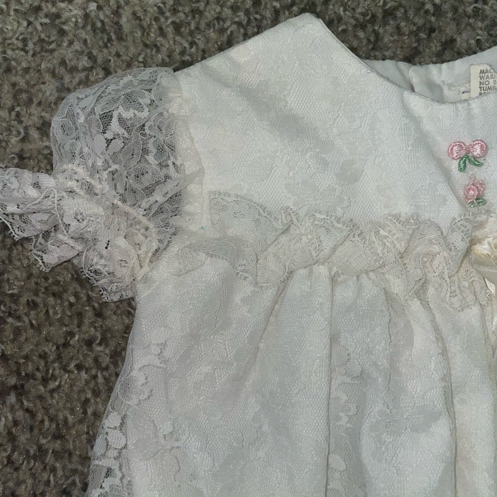 Vintage White Lace Christening Gown, Bryan - Picture 9 of 9